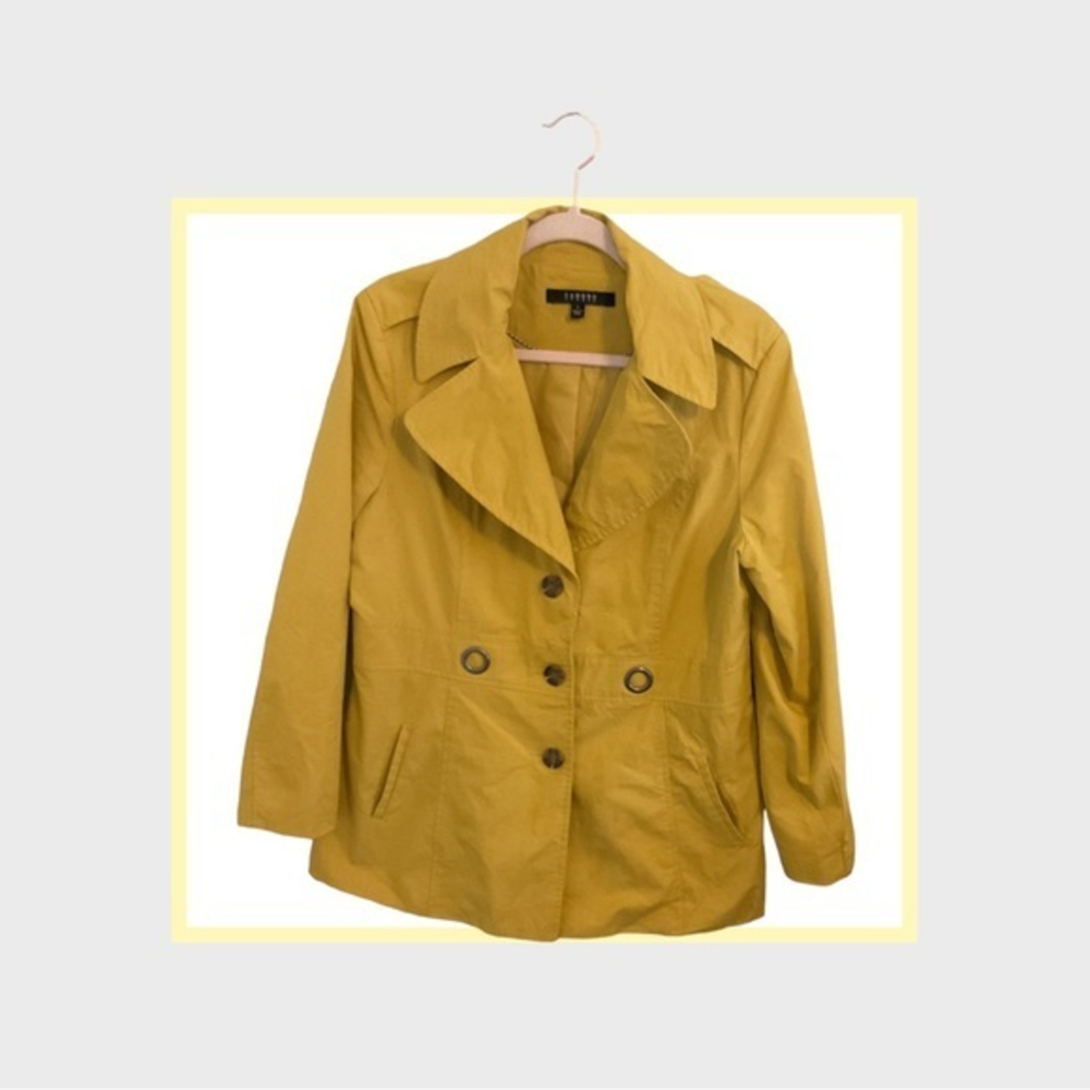 Women’s mustard yellow button-up Sandro jacket, size large